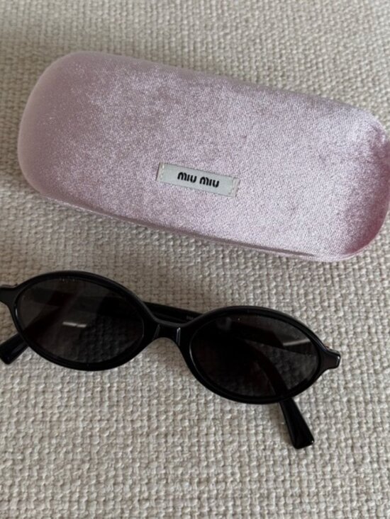 Miu Miu Accessories - Miu Miu Black Sunglasses with Pink Velvet Case